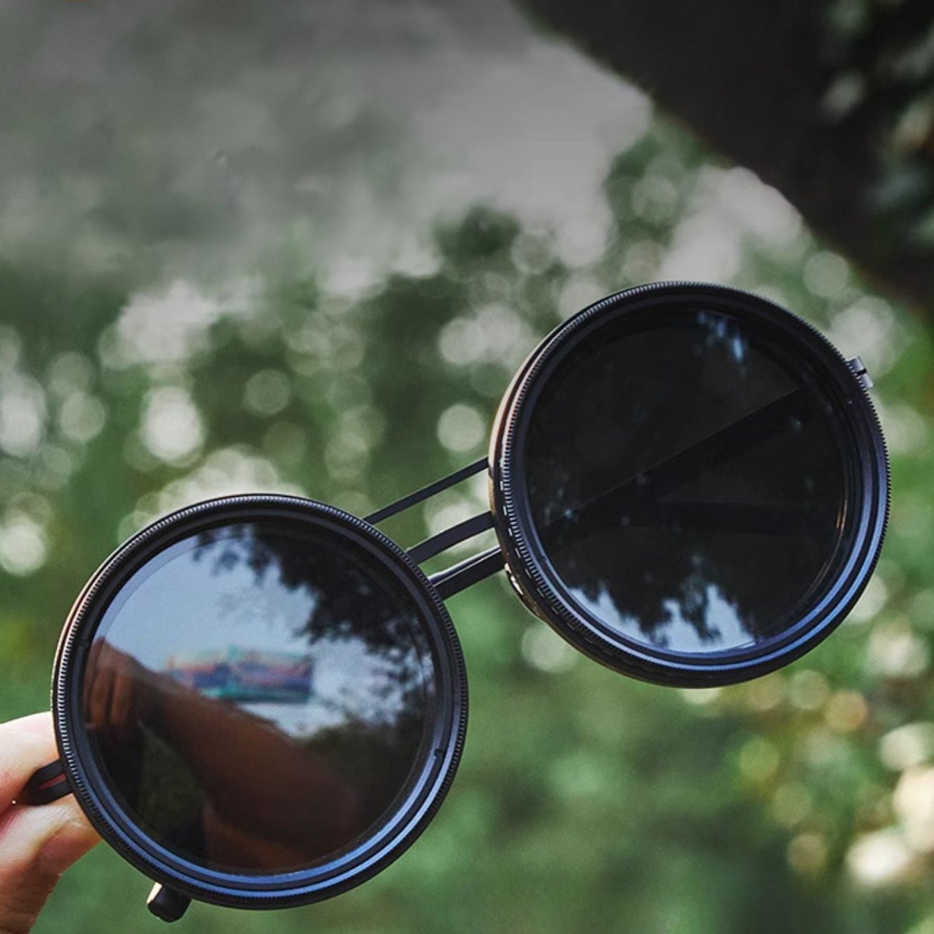 VisionRound Gepolariseerde Zonnebril – Unisex Retro Design met Verstelbare Lichtfilter
