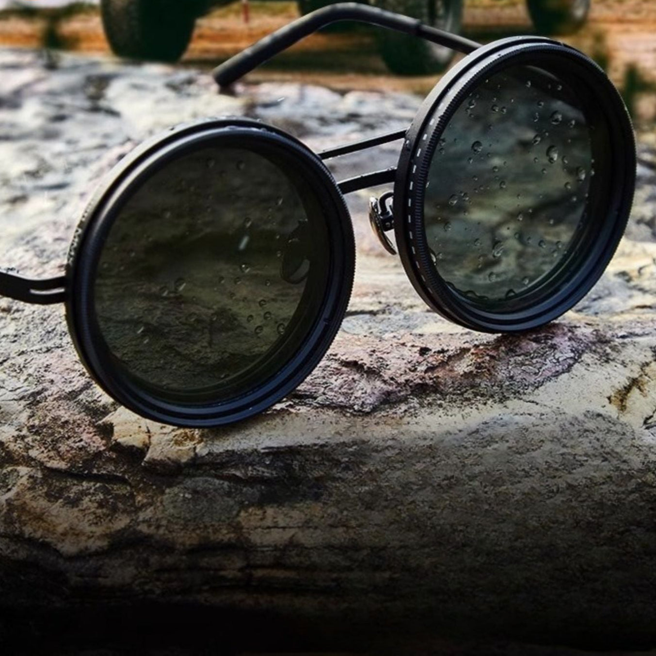VisionRound Gepolariseerde Zonnebril – Unisex Retro Design met Verstelbare Lichtfilter