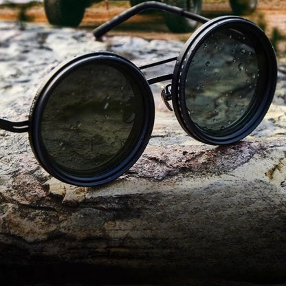 VisionRound Gepolariseerde Zonnebril – Unisex Retro Design met Verstelbare Lichtfilter