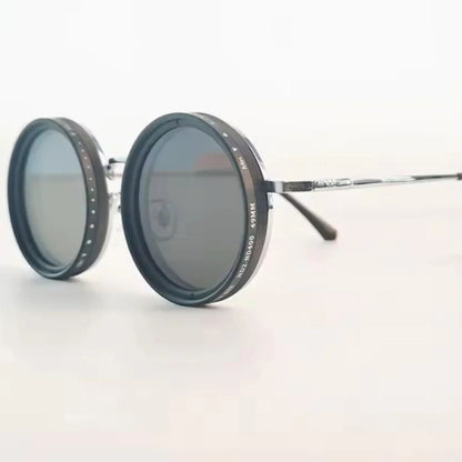VisionRound Gepolariseerde Zonnebril – Unisex Retro Design met Verstelbare Lichtfilter