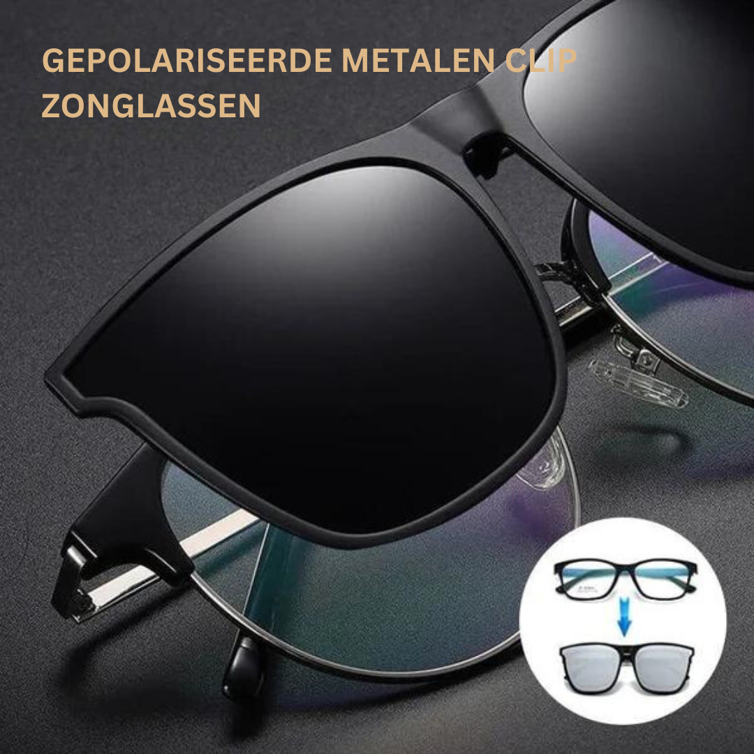 Clip-On Zonnebril met Gepolariseerde Lenzen en UV400 Bescherming