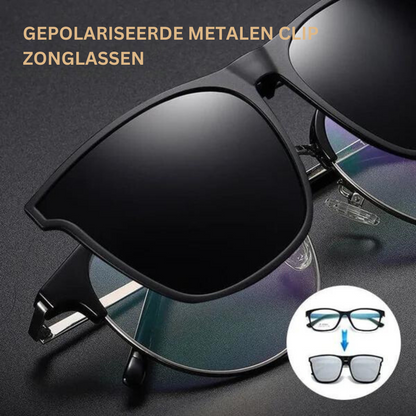 Clip-On Zonnebril met Gepolariseerde Lenzen en UV400 Bescherming