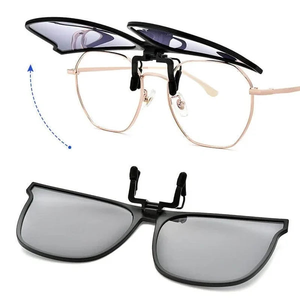 Clip-On Zonnebril met Gepolariseerde Lenzen en UV400 Bescherming