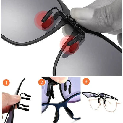 Clip-On Zonnebril met Gepolariseerde Lenzen en UV400 Bescherming