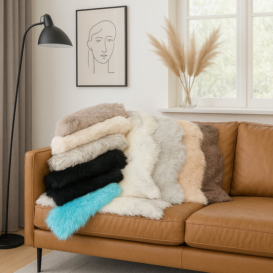 CozyVacht Mini-Tapijt – Zacht Imitatiebont Vloerkleed van 90x60 cm in Diverse Kleuren