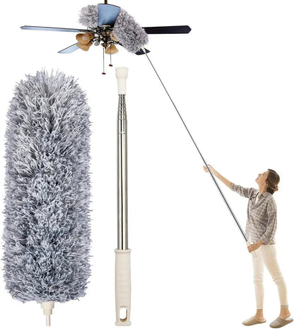 Uitschuifbare microvezel plafondstofzuiger tot 250 cm met 3 vervangingskoppen