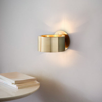 Geanodiseerde Messing Up & Down Wandlamp met Minimalistisch Ontwerp