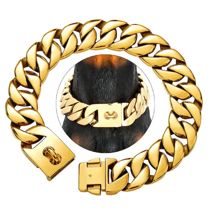 KrachtHals Metalen Hondenketting – Stevige Roestvrijstalen Halsband voor Grote Honden