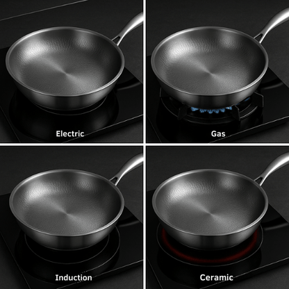Titanpan – Gesmede Titanium Koekenpan Zonder Coating, Krasvast en Hittebestendig