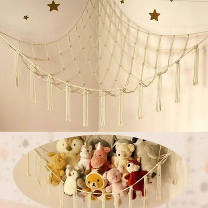 Hoekopbergnet voor Kinderkamer - Speelgoed en Knuffels Opbergen