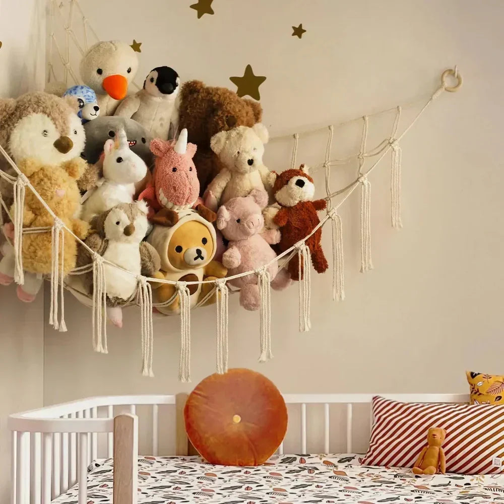 Hoekopbergnet voor Kinderkamer - Speelgoed en Knuffels Opbergen