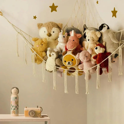 Hoekopbergnet voor Kinderkamer - Speelgoed en Knuffels Opbergen