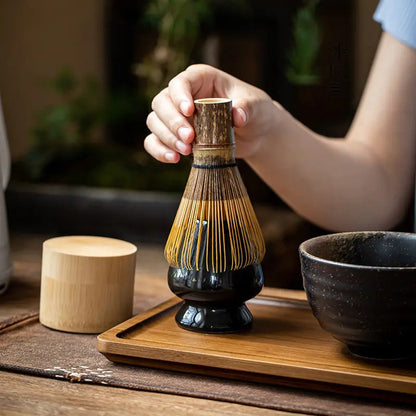 Zenmatcha Theeceremonie Set – Complete Matcha Cadeauset met Bamboe Garde en Kom