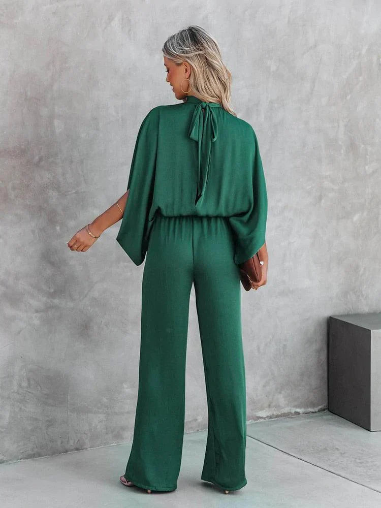 Trendy Groene Bruna Jumpsuit | Stijlvolle Capemouwen voor Elke Speciale Gelegenheid