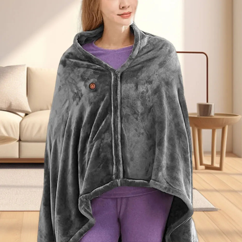 WarmHaven Verwarmde Fleece Deken – Drie Warmtestanden en USB-aansluiting voor Persoonlijk Comfort