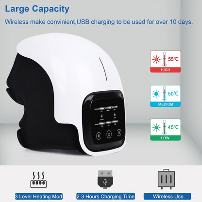 WarmFit Knie Massager met Infrarood en Trilling – Draadloos en Oplaadbaar