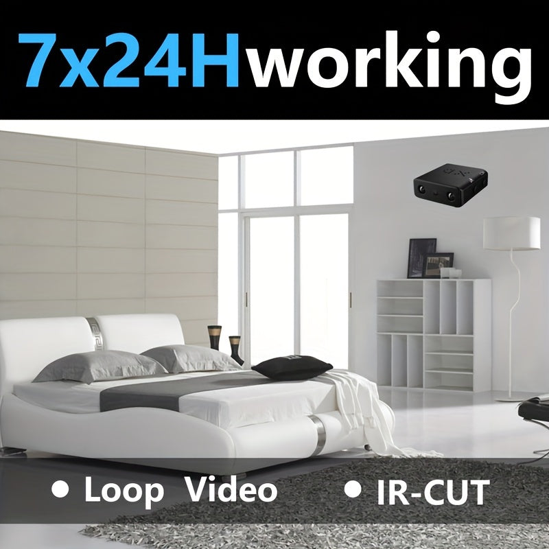 Ultra-Compacte Full HD Mini Camera | Microcamera met Lusopname op SD-kaart, Nachtzicht, Bewegingsdetectie, Ingebouwde Batterij voor Thuisbeveiliging