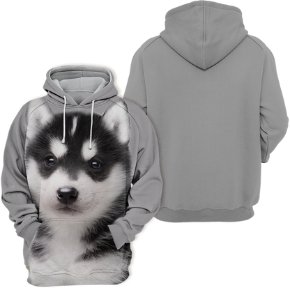Unisex Honden Hoodie | Alaskan Husky Puppy Cute
