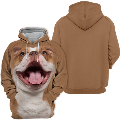 Unisex Honden Hoodie | English Bulldog Laugh