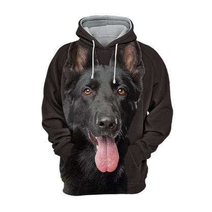 Unisex Honden Hoodie | German Shepherd Zwart