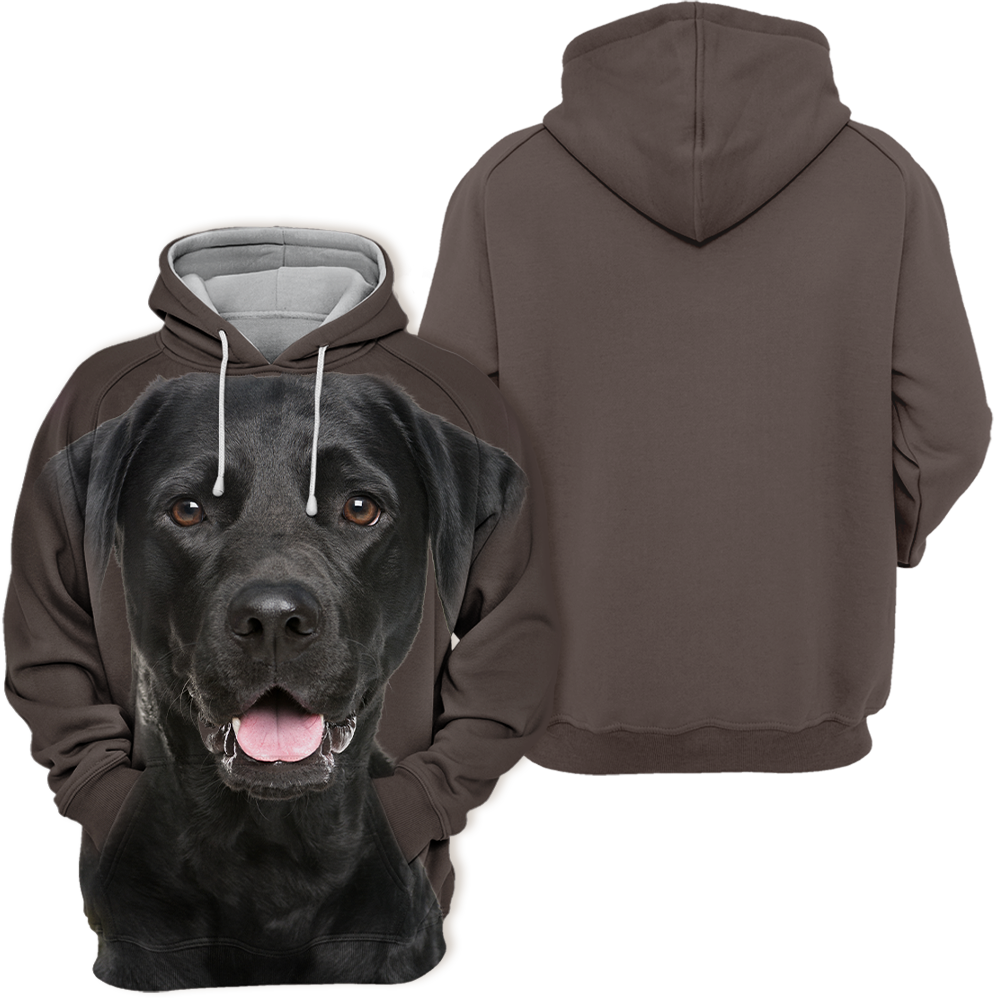 Unisex Honden Hoodie | Labrador Zwart Smile
