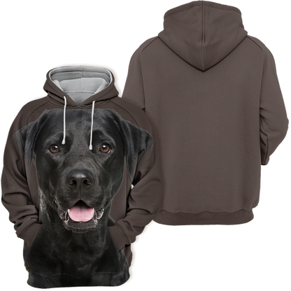 Unisex Honden Hoodie | Labrador Zwart Smile