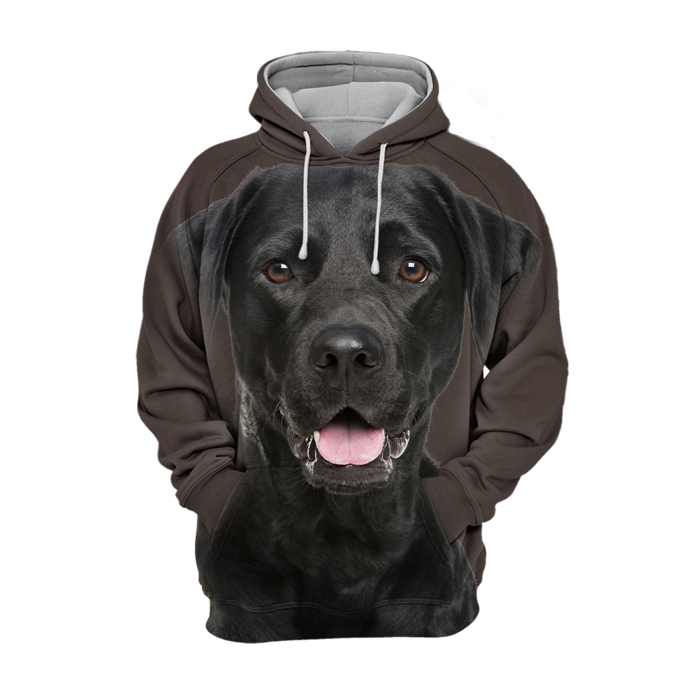 Unisex Honden Hoodie | Labrador Zwart Smile