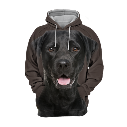 Unisex Honden Hoodie | Labrador Zwart Smile