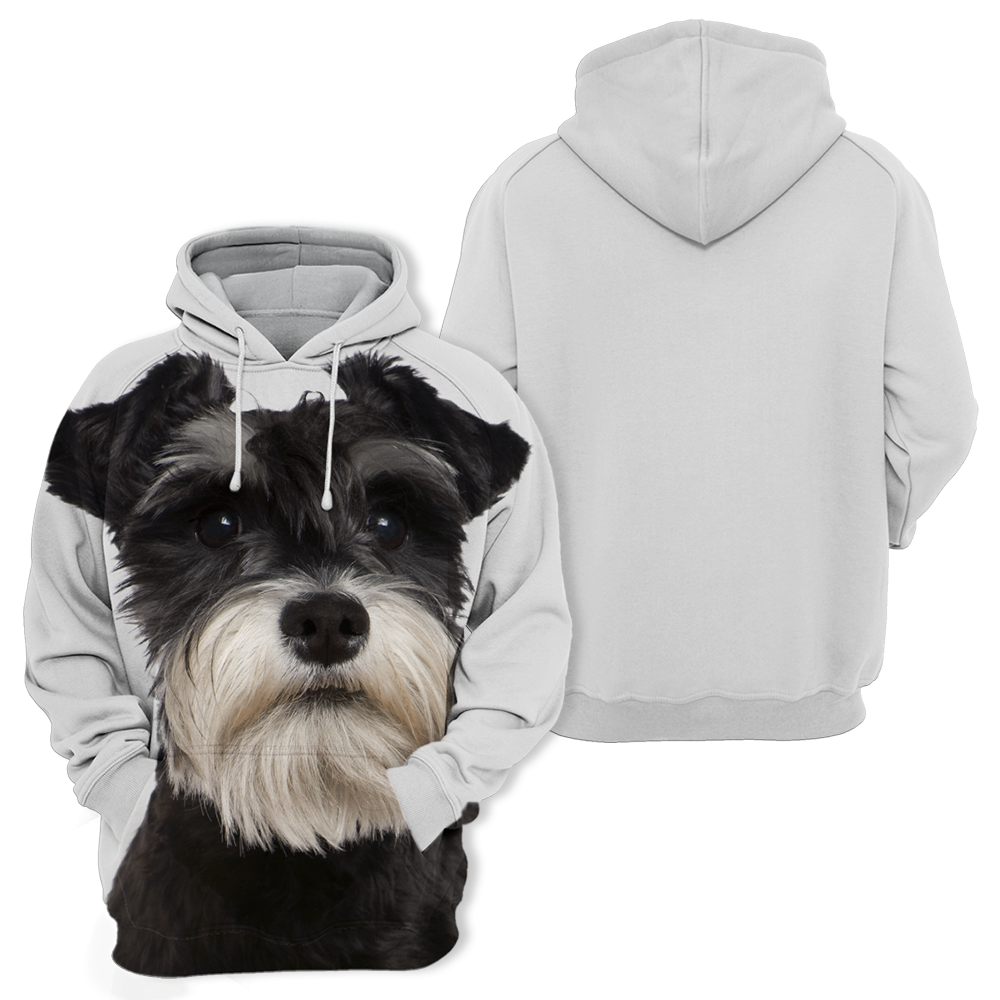 Unisex Honden Hoodie | Miniature Schnauzer Zwart