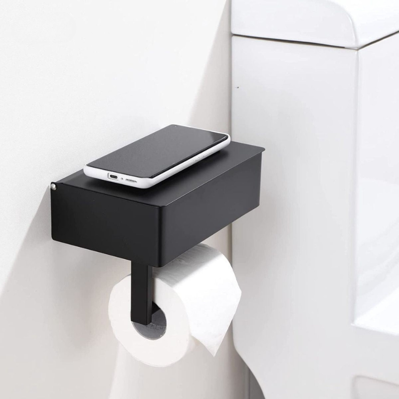 Multifunctionele Toiletrolhouder Aristo – Luxe RVS Ontwerp met Opbergvak