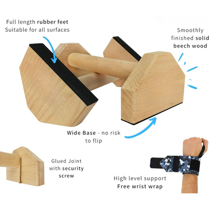 Calisthenics PowerBars – Robuuste houten armsteun grepen