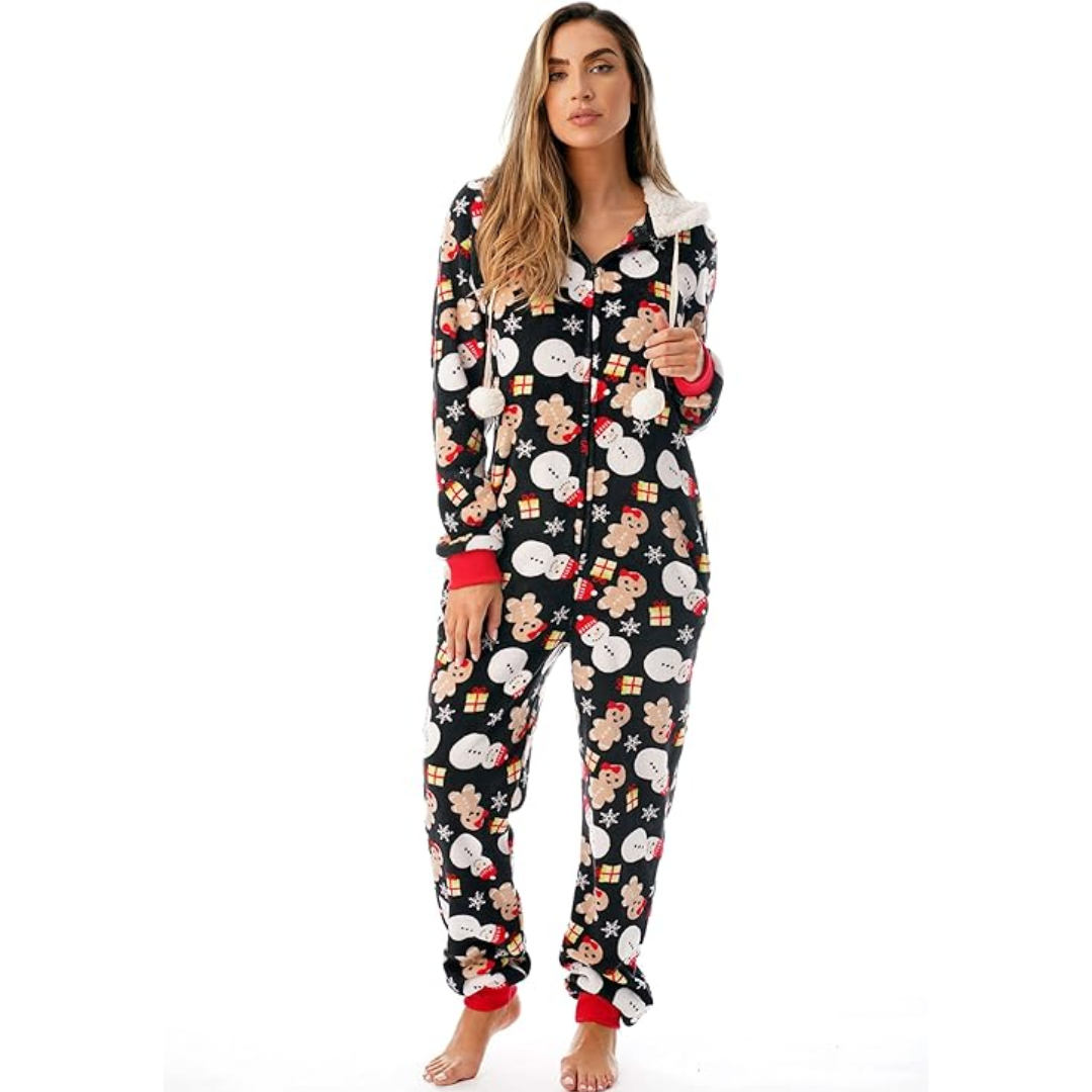 Onesie Natalizio WinterKnuffel – Pigiama Morbido da Donna con Design Festivo
