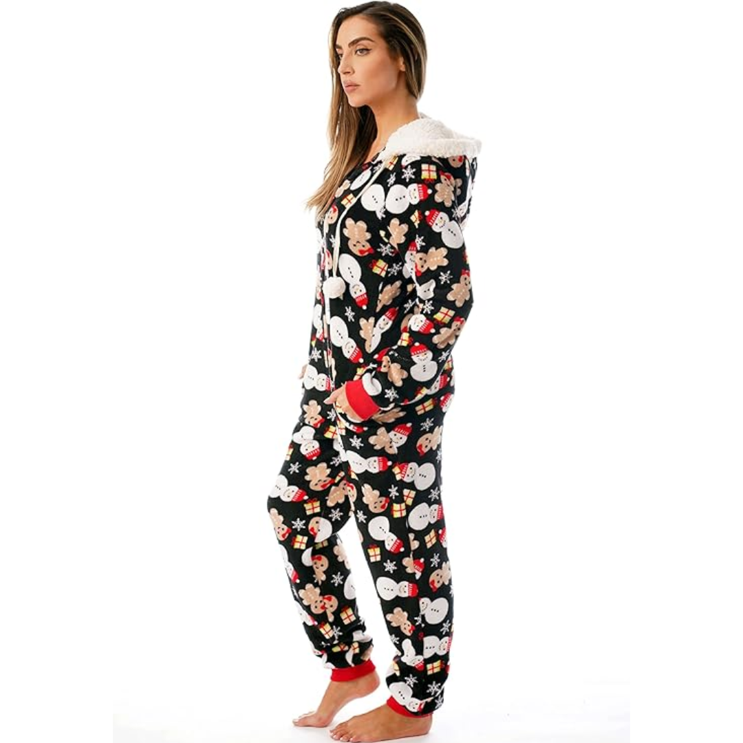 Onesie Natalizio WinterKnuffel – Pigiama Morbido da Donna con Design Festivo
