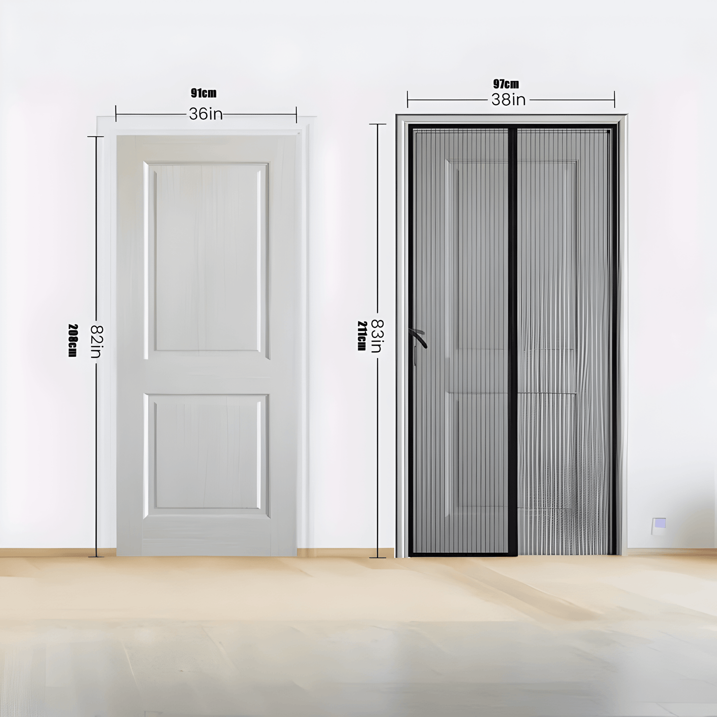 Self-Closing Magnetic Door Mosquito Net with Pet-Friendly Opening