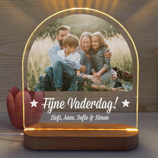 Vaderdag Lamp met eigen foto en ondertekening