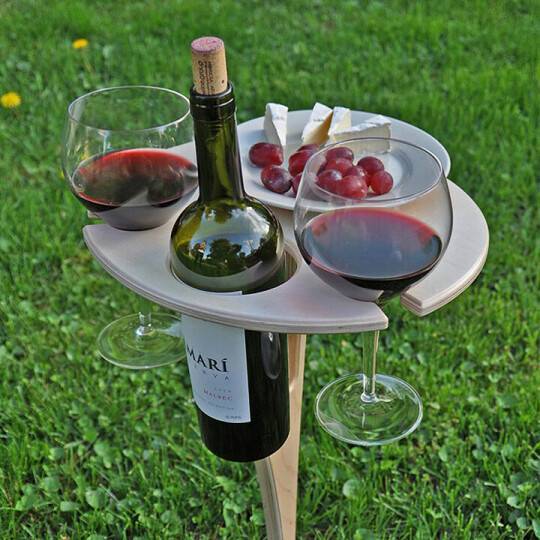 Opvouwbare houten wijnpicknicktafel voor buiten
