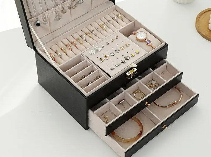 Premium Leren Sieradenkist - Elegante Opbergbox voor Sieraden