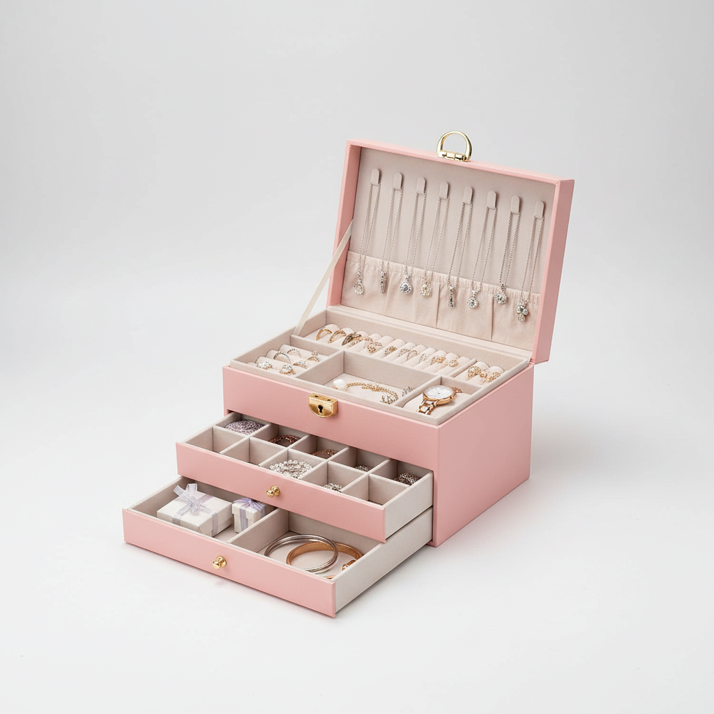 Premium Leren Sieradenkist - Elegante Opbergbox voor Sieraden