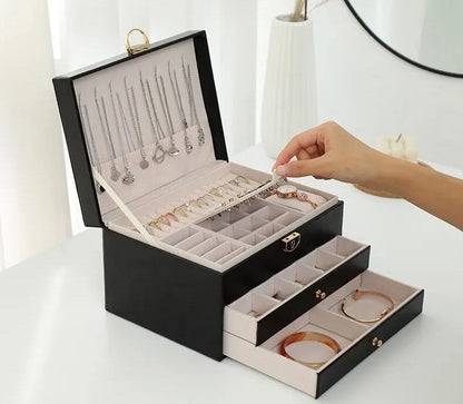 Premium Leren Sieradenkist - Elegante Opbergbox voor Sieraden