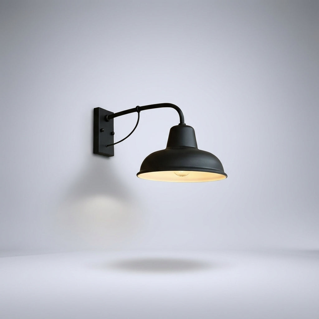 Klassieke Buitenwandlamp met Gebogen Arm – Vintage Design
