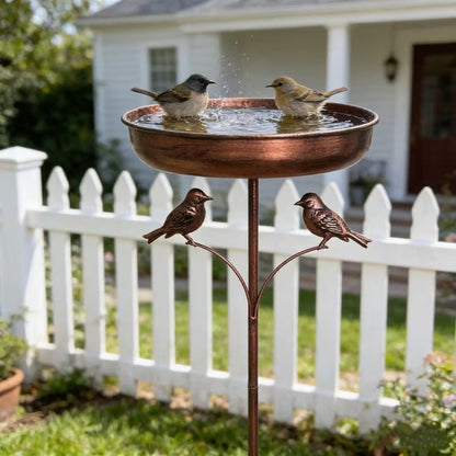 AquaNest Metalen Vogelbad met Standaard voor Tuinvogels