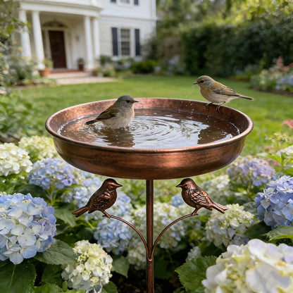 AquaNest Metalen Vogelbad met Standaard voor Tuinvogels