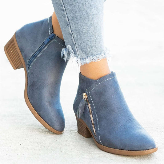 Leren Comfort Enkellaars Dames – Warme Orthopedische Laarzen voor Winter