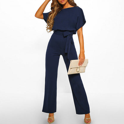 Elegante Dames Jumpsuit Serava – Chique Donkerblauwe Jumpsuit met Comfortabele Pasvorm