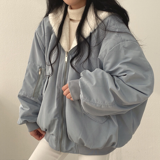 Omkeerbare Fleece Damesjas – Warme Lichte Winterjas met Capuchon