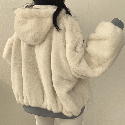 Omkeerbare Fleece Damesjas – Warme Lichte Winterjas met Capuchon