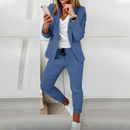 Stijlvolle Dames Set Lorina – Blazer en Broek in Tijdloos Joggingpak Design