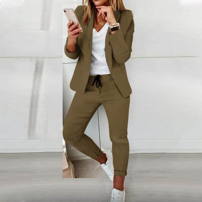 Stijlvolle Dames Set Lorina – Blazer en Broek in Tijdloos Joggingpak Design