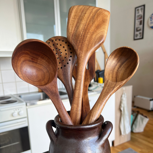 WalnutCraft – Keukengerei-set van walnotenhout (5 delen)