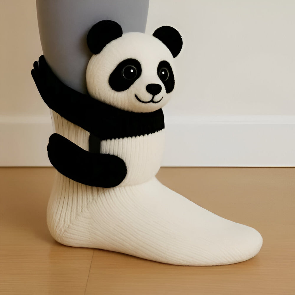 CozyStep Warm Plush Animal Socks – Non-Slip House Socks with 3D Design